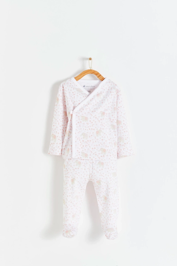 Premium Peruvian Pima Cotton Tika Kimono & Pants Set for Infant. Front view