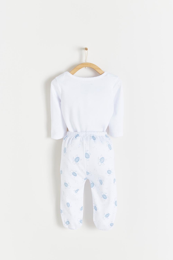 Premium Peruvian Pima Cotton Turtles Bodysuit & Pants Set for Infant. Back view