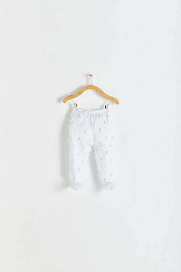 Premium Peruvian Pima Cotton Tulips Footed Pants for Infant. Front view
