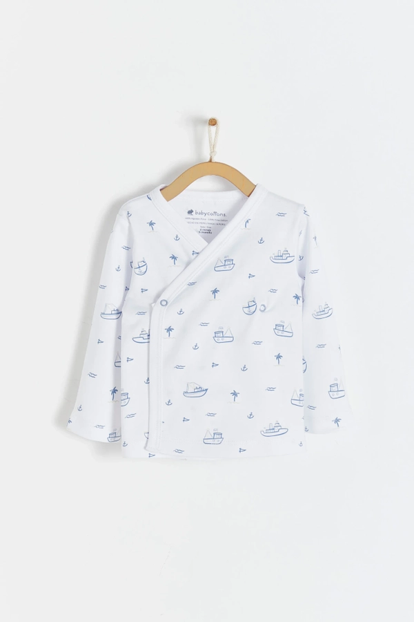 Premium Peruvian Pima Cotton Oceania Kimono Top for Infant. Front view