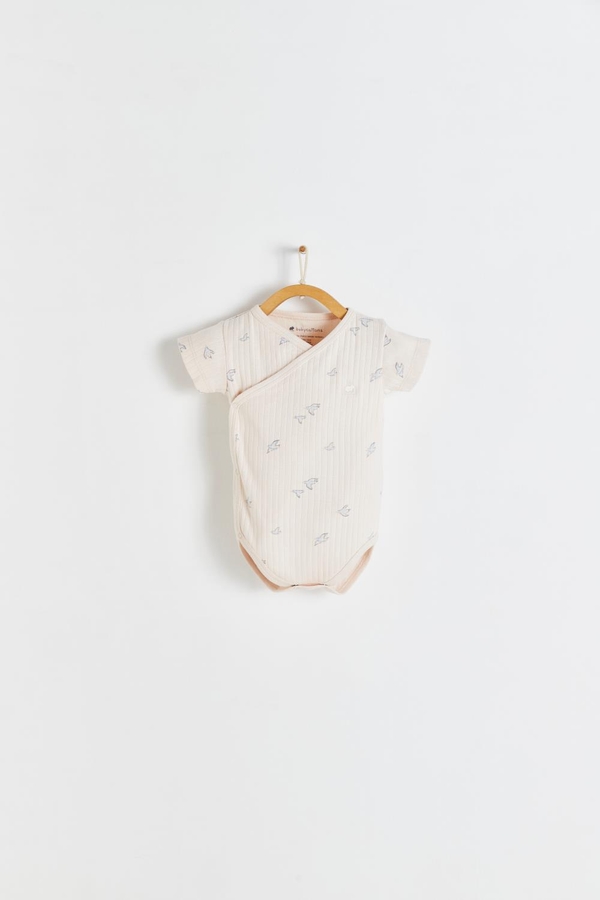 Premium Cotton Goose Crossed Bodysuit For Infant. Front view
