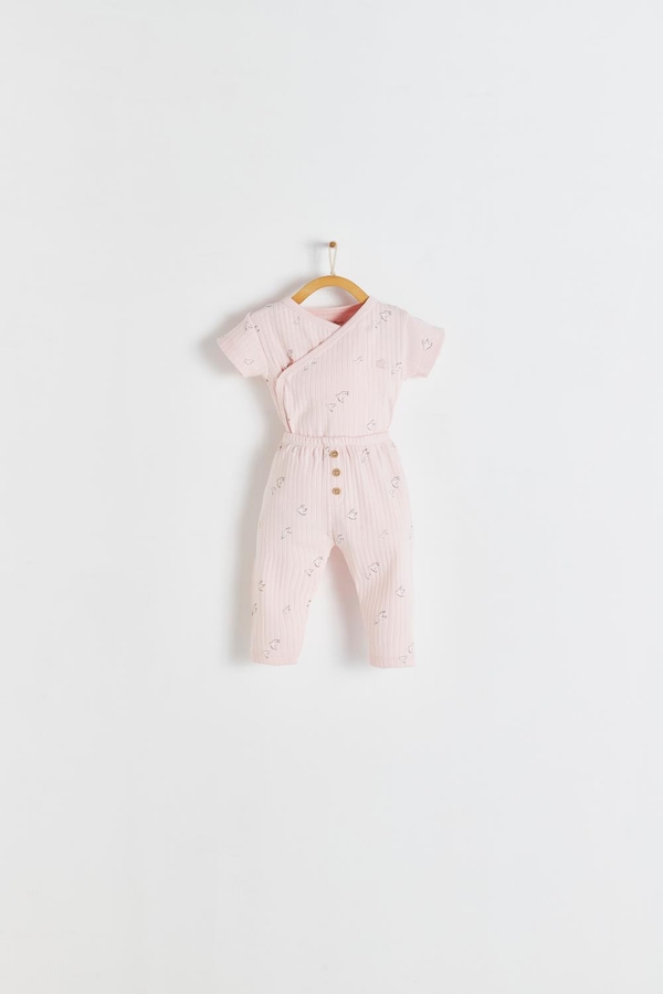 Premium Cotton Goose Crossed Body & Pants Set for Infant. Front view