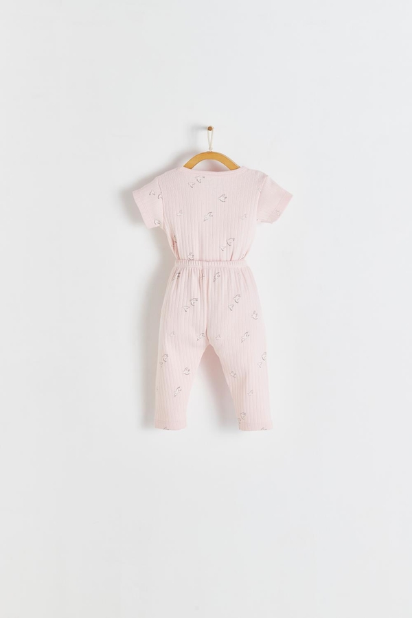 Premium Cotton Goose Crossed Body & Pants Set for Infant. Back view