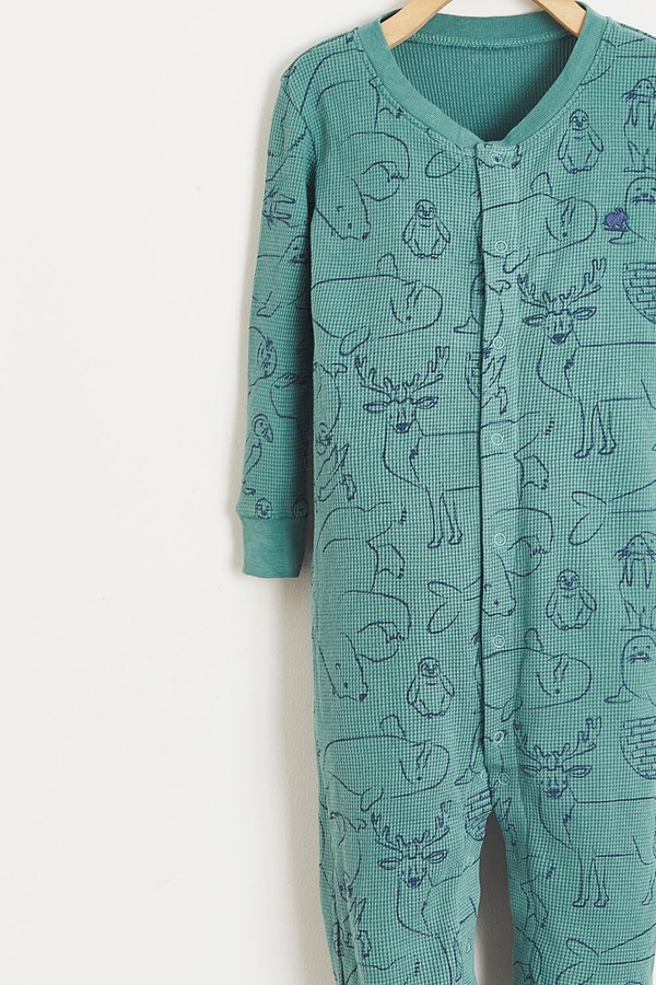 Camou Waffle Snug Footie Pajamas