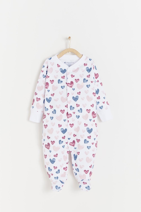 Premium Peruvian Pima Cotton Amour Footie Pajamas For Infant. Front view