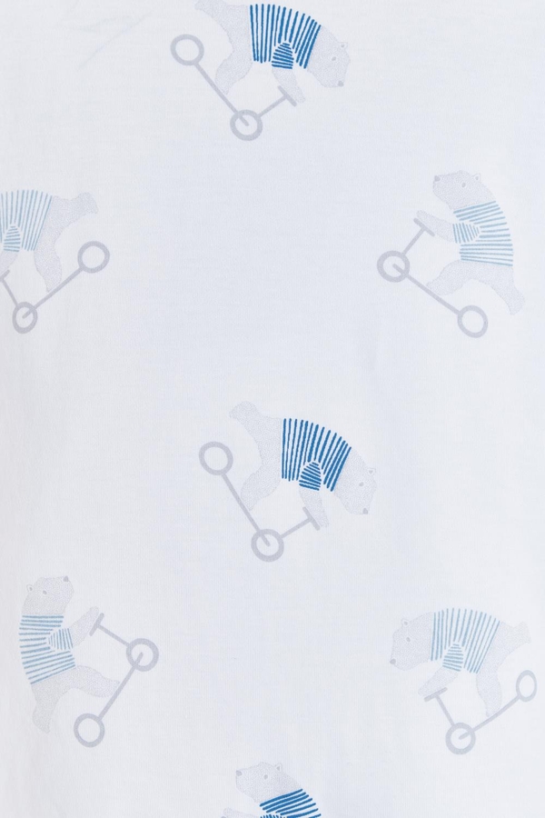 Premium Peruvian Pima Cotton Brady Zip Snug Footie Pajamas For Infant. Pattern view.