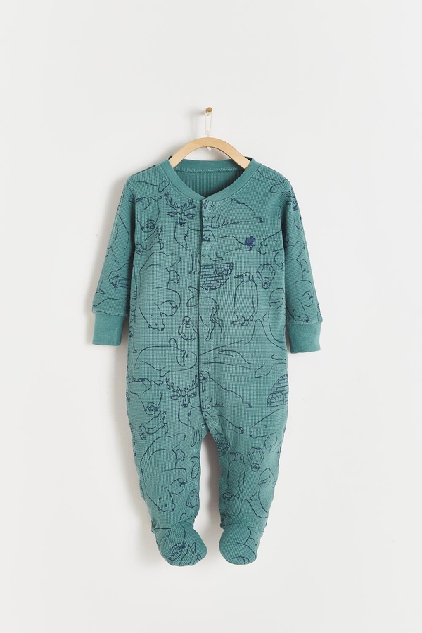 Camou Waffle Footie Pajamas