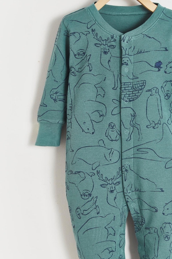 Camou Waffle Footie Pajamas