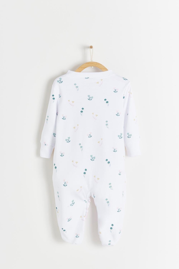 Premium Peruvian Pima Cotton Mila Zip Footed Pajama for Infant. Back view