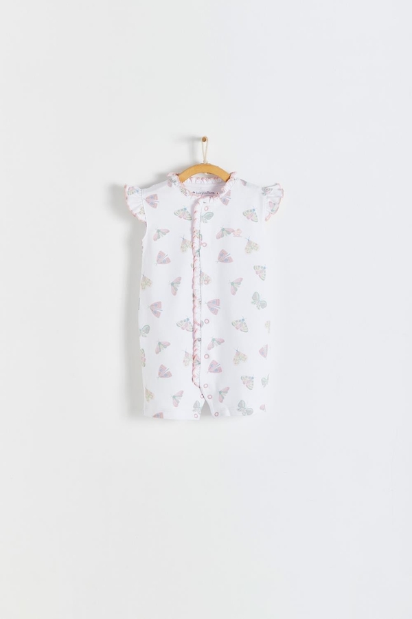 Premium Peruvian Pima Cotton Lisa Short Romper for Infant. Front view