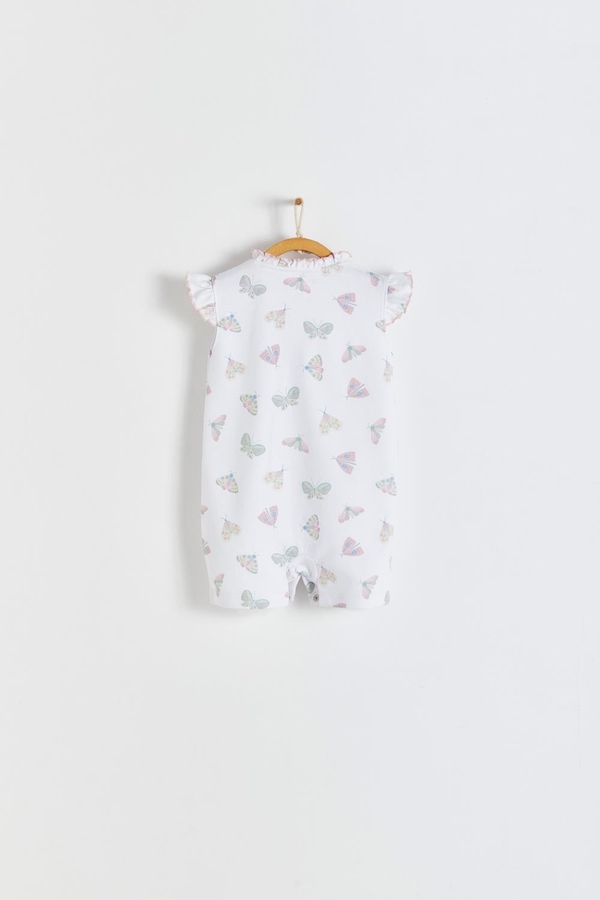 Premium Peruvian Pima Cotton Lisa Short Romper for Infant. Back view