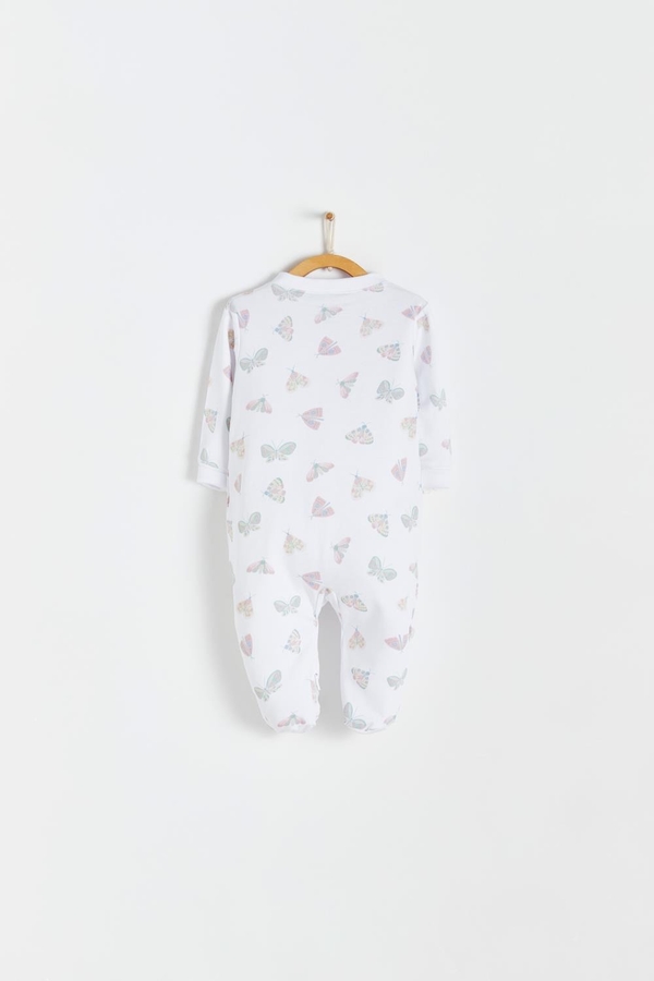 Premium Peruvian Pima Cotton Lisa Zip Footed Pajama for Infant. Back view