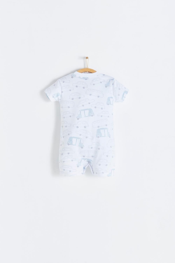 Premium Peruvian Pima Cotton Tuc Short Romper for Infant. Back view