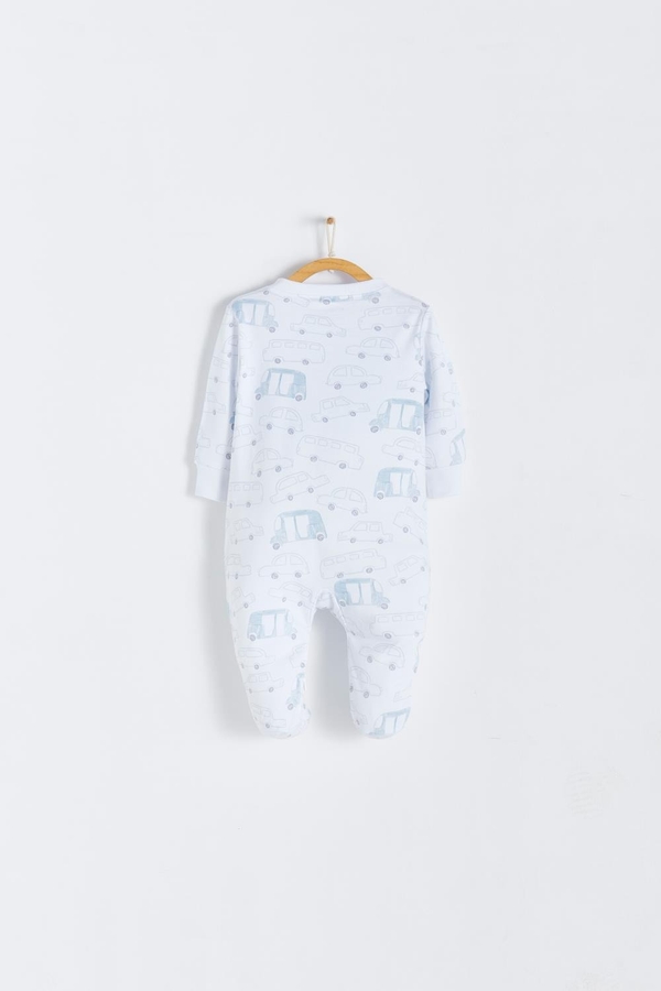 Premium Peruvian Pima Cotton Tuc Zip Footed Pajama for Infant. Back view