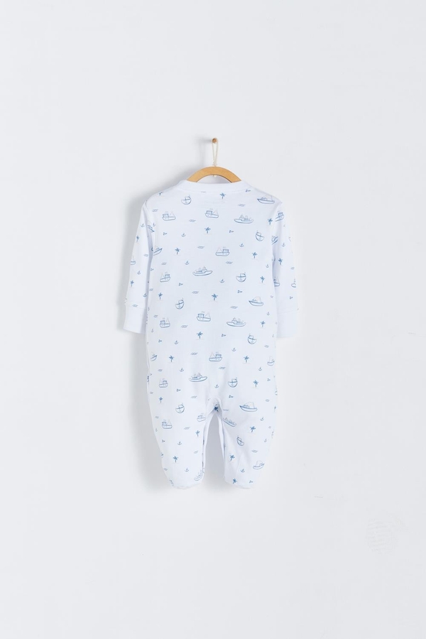 Premium Peruvian Pima Cotton Oceania Footie Pajama for Infant. Back view