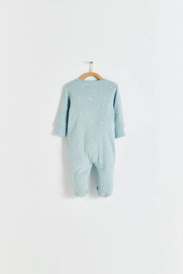 Premium Cotton Goose Zip Footed Pajama for Infant. Back view