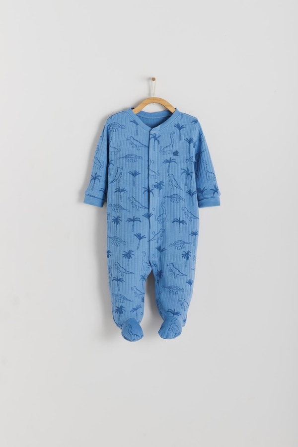 Premium Cotton Roar Footie Pajama for Infant. Front view