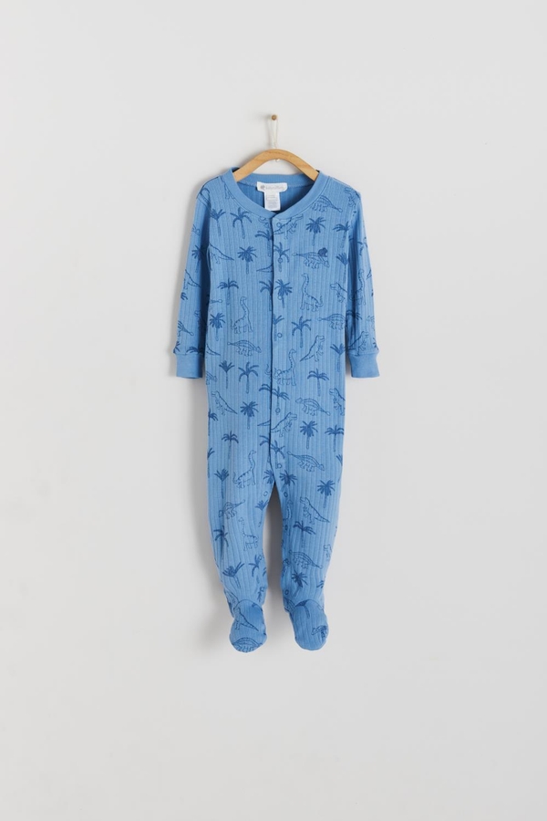 Premium Cotton Roar Snug Fit Footie Pajama for Toddler. Front view
