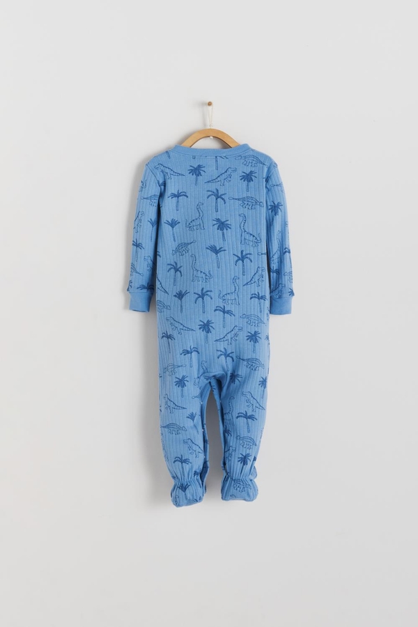 Premium Cotton Roar Snug Fit Footie Pajama for Toddler. Back view