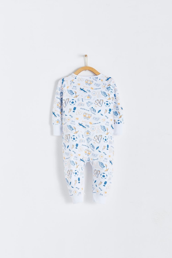 Premium Peruvian Pima Cotton Inter Zip Footless Pajama for Infant. Back view