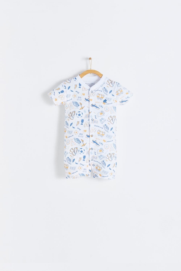 Premium Peruvian Pima Cotton Inter Short Romper for Infant. Front view