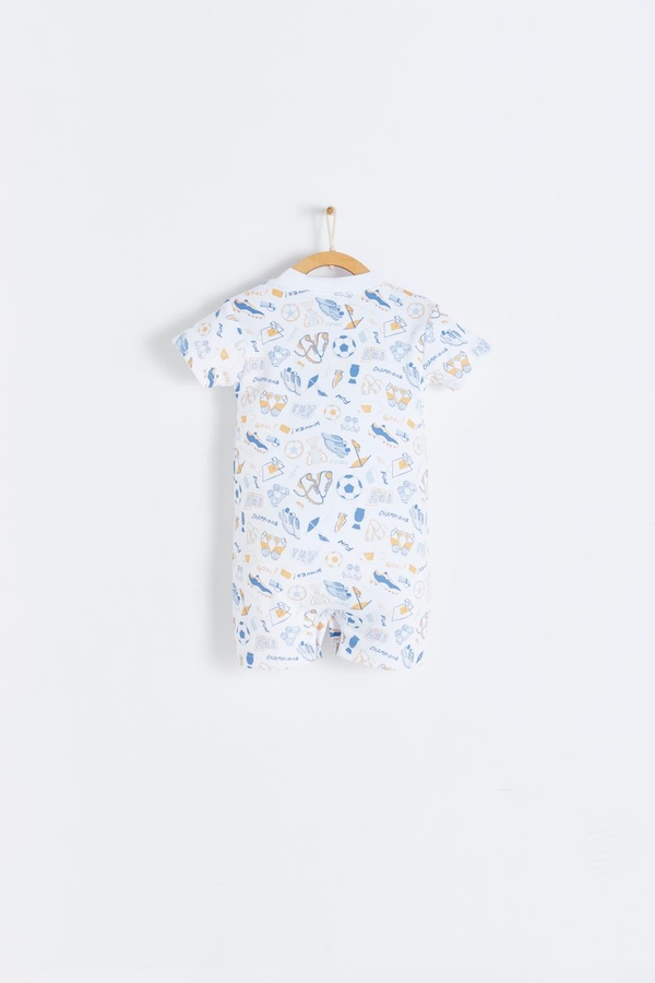Premium Peruvian Pima Cotton Inter Short Romper for Infant. Back view