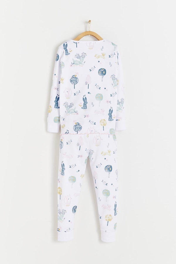 Premium Peruvian Pima Cotton Lina Snug Two-Piece Pajamas For Toddler. Back view.