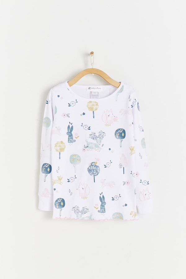 Premium Peruvian Pima Cotton Lina Snug Pajama Top For Toddler. Front view