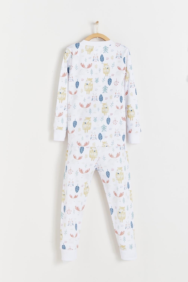 Premium Peruvian Pima Cotton Aspen Magnetic Snug 2PC Pajamas For Toddler. Back view.
