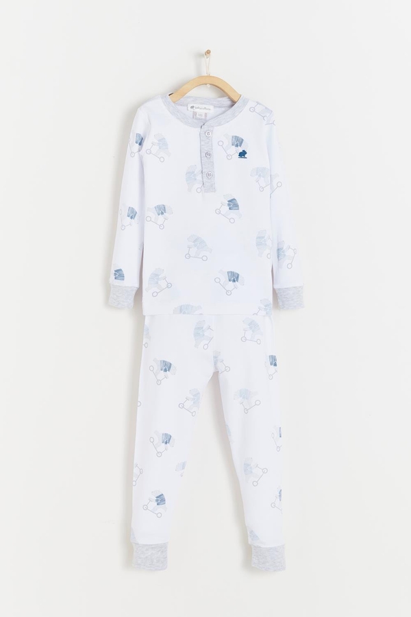 Premium Peruvian Pima Cotton Brady Snug Two-Piece Pajamas For Infant. Front view