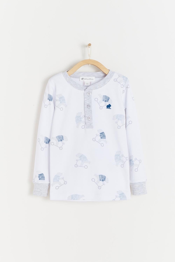 Premium Peruvian Pima Cotton Brady Snug Pajam Top For Infant. Front view