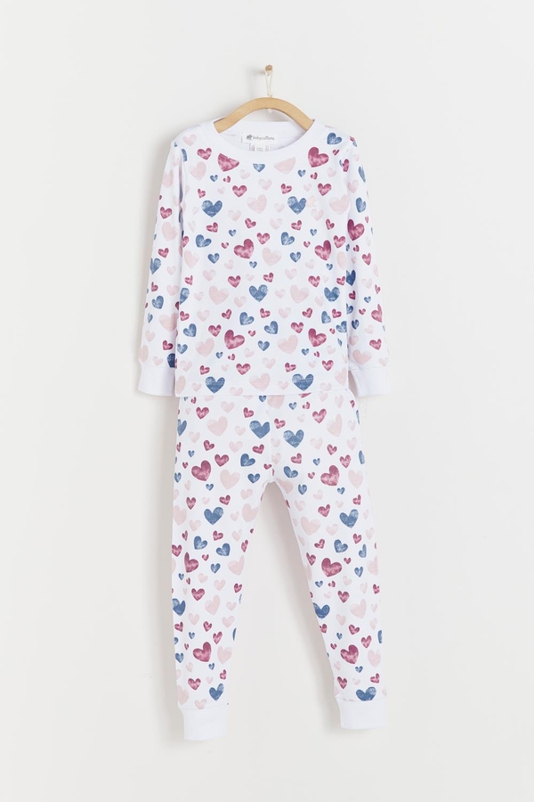 Premium Peruvian Pima Cotton Amour One-Piece Snug Pajamas For Toddler. Front view