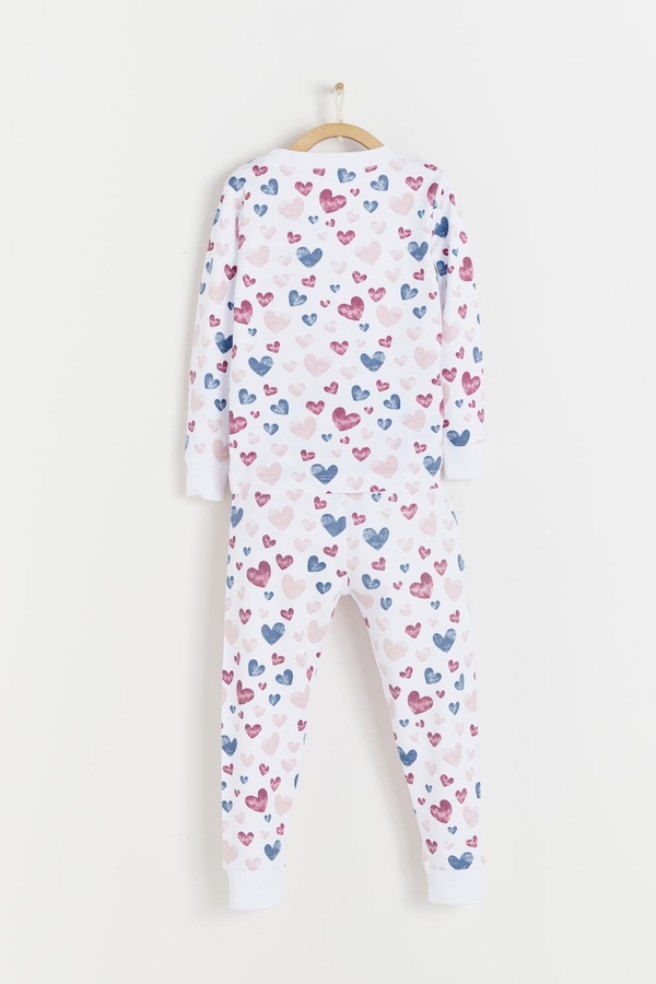 Premium Peruvian Pima Cotton Amour One-Piece Snug Pajamas For Toddler. Back view