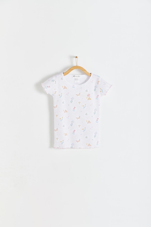 Premium Peruvian Pima Cotton Delphine Short Sleeve Tee & Pajama for Toddler. Front view