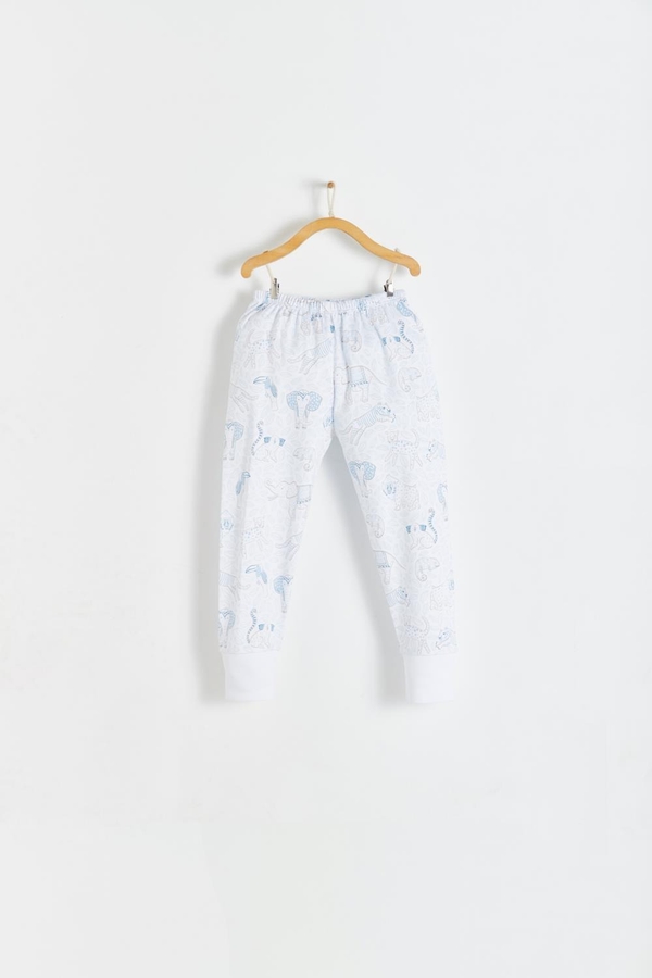 Premium Peruvian Pima Cotton Manji Snug Fit Long Pajama Pants for Toddler. Front view