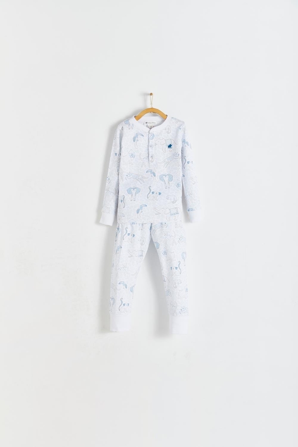 Premium Peruvian Pima Cotton Manji Snug Fit Long Pajama Set for Toddler.