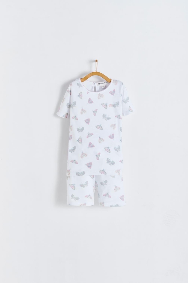 Premium Peruvian Pima Cotton Lisa Short Tee & Pants Pajama Set for Toddler. Front view