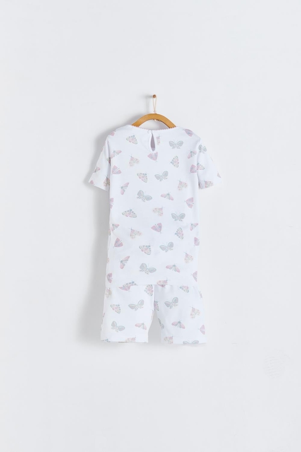 Premium Peruvian Pima Cotton Lisa Short Tee & Pants Pajama Set for Toddler. Back view