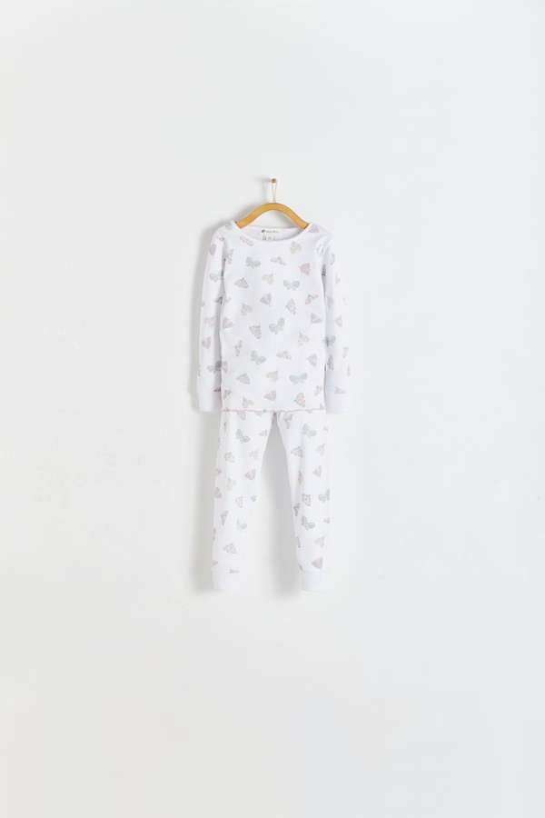 Premium Peruvian Pima Cotton Lisa Snug Fit Long Pajama Set for Toddler. Front view