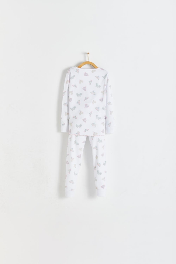 Premium Peruvian Pima Cotton Lisa Snug Fit Long Pajama Set for Toddler. Back view