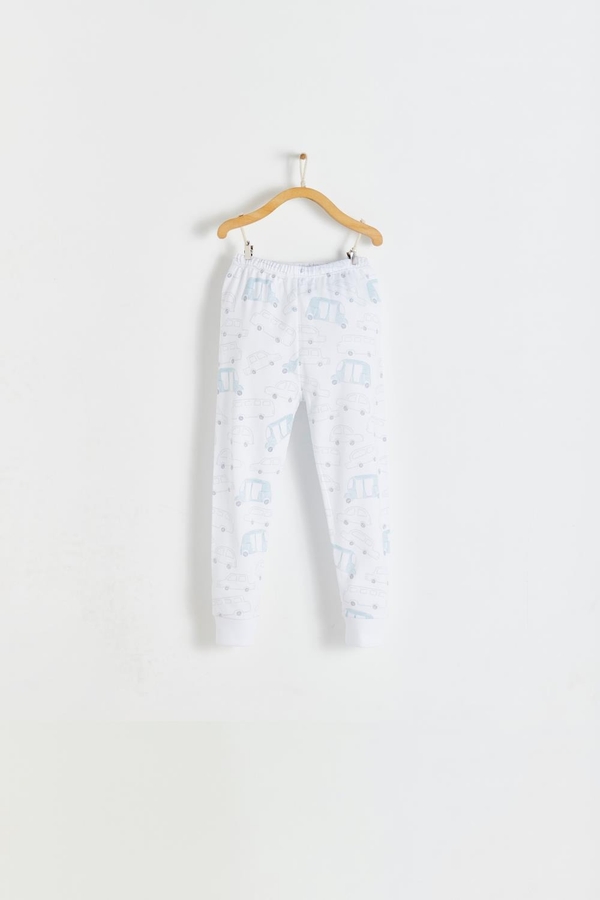 Premium Peruvian Pima Cotton Tuc Snug Fit Long Pajama Pants for Toddler. Front view