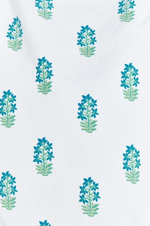 Block Print Ruffle Swimsuit