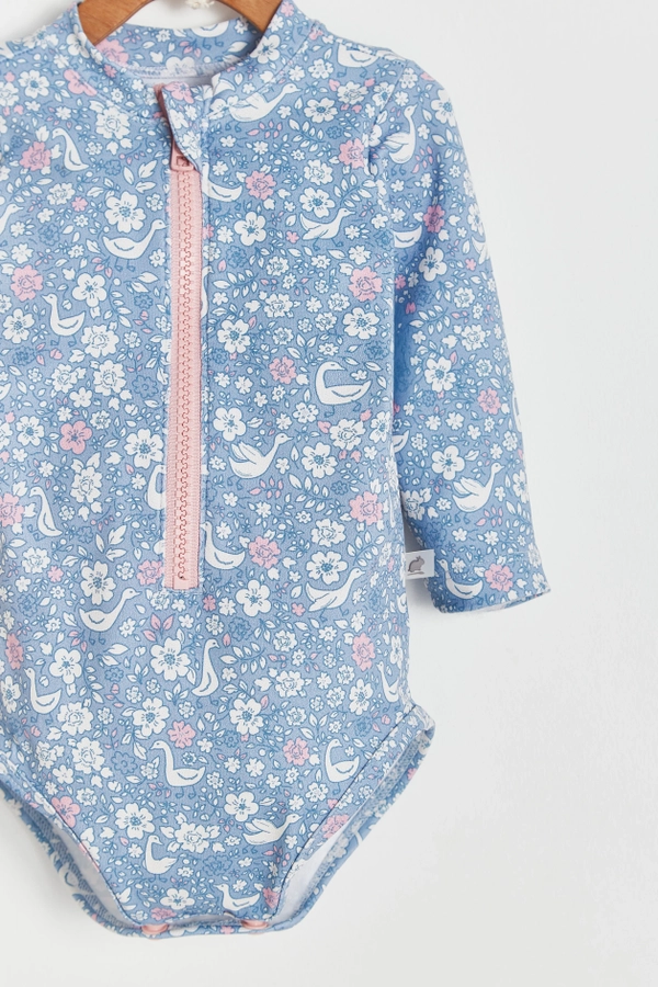 Premium Quality Goose Long Sleeve 1- Piece Rashguard for Infant. Detail view