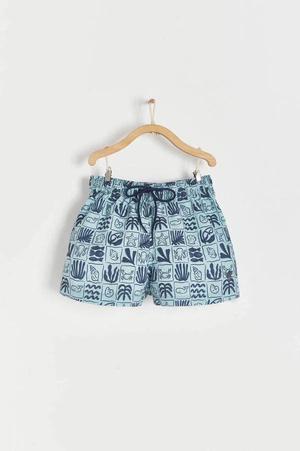 Premium Quality Greece Swim Trunks for Toddler. Front view