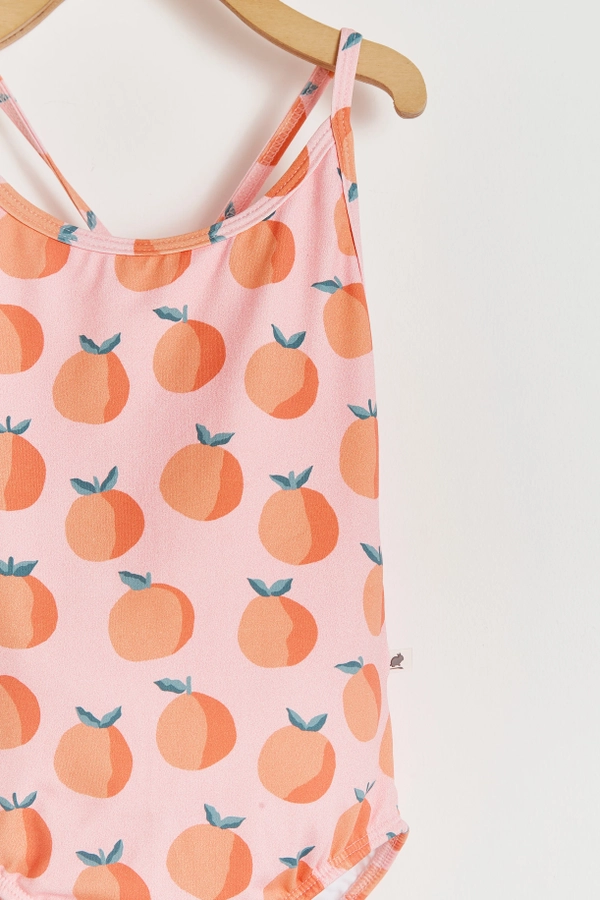 Premium Quality Orange Swimsuit for Toddler. Detail view