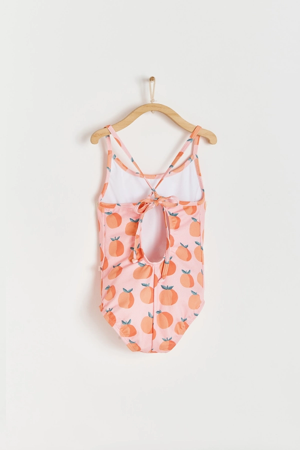 Premium Quality Orange Swimsuit for Toddler. Back view