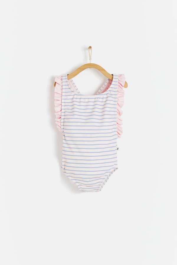 Premium Quality Stripes Swimsuit for Toddler. Front view