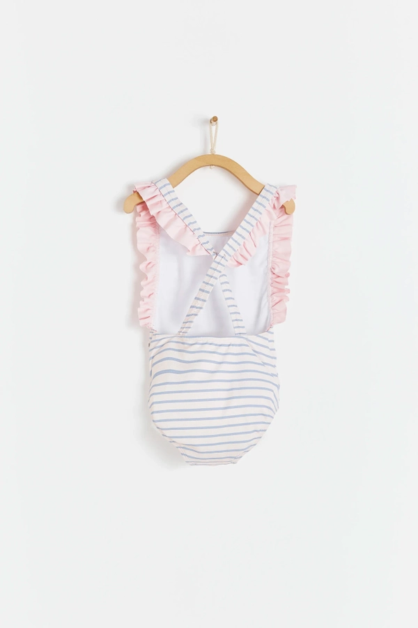 Premium Quality Stripes Swimsuit for Toddler. Back view