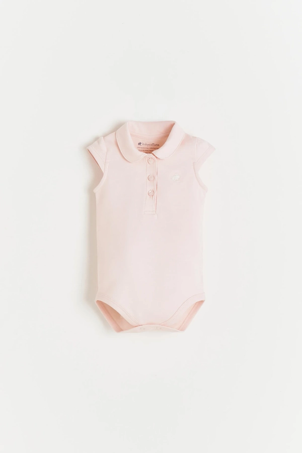 Baby Collar Short Sleeve Bodysuit. Front view