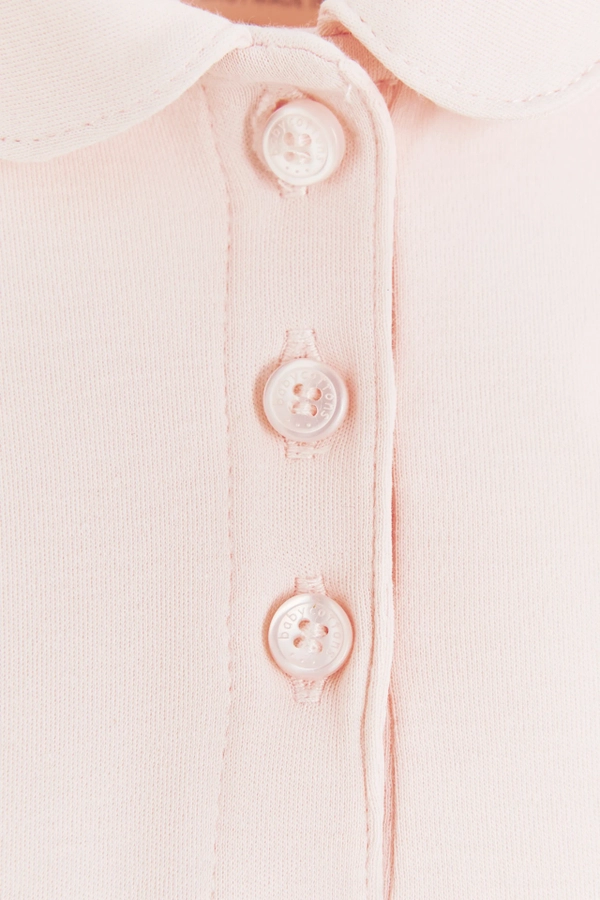 Baby Collar Short Sleeve Bodysuit. Buttons detail view
